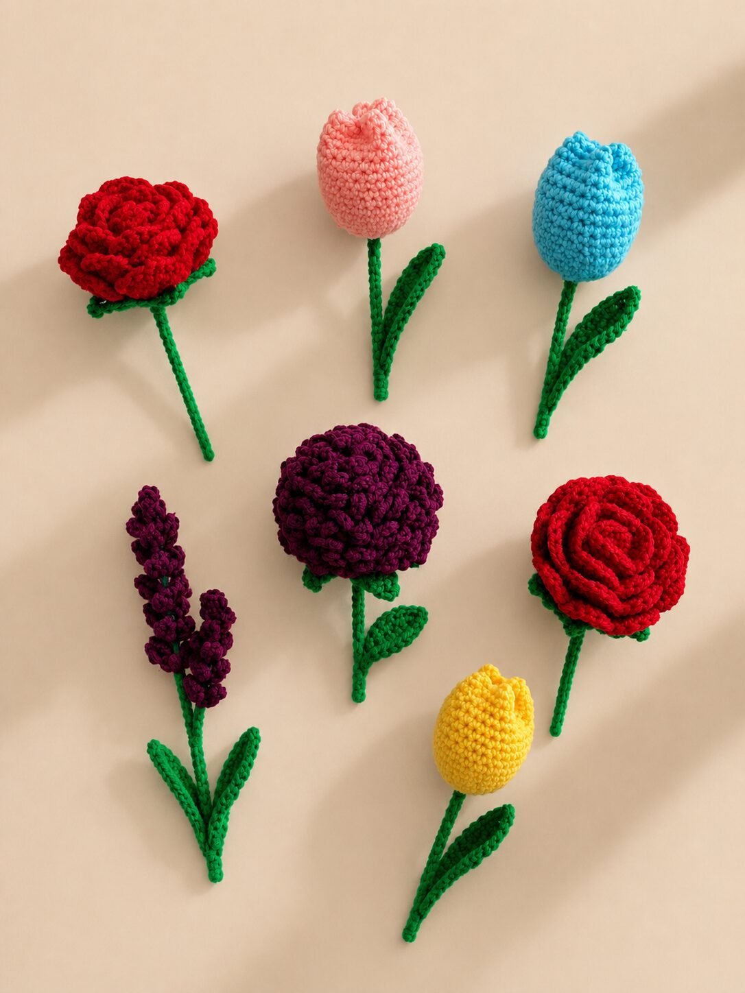 Crochet Handmade Flower Bouquet – Forever Bloom Gift Bouquet with Tulips, Roses, Lavender & Hydrangea