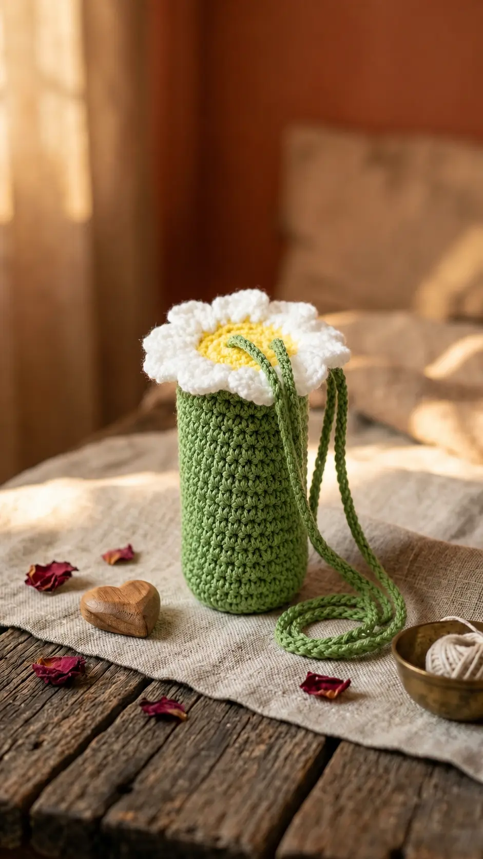 1 Handmade Crochet Daisy Lip Balm Cover (Lip balm not included)