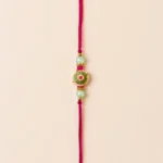 Handmade Designer Floral Rakhi with Green Beads Premium Rakhi for Brother