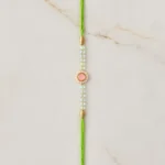 Handmade Pink Stone Designer Rakhi for Brother