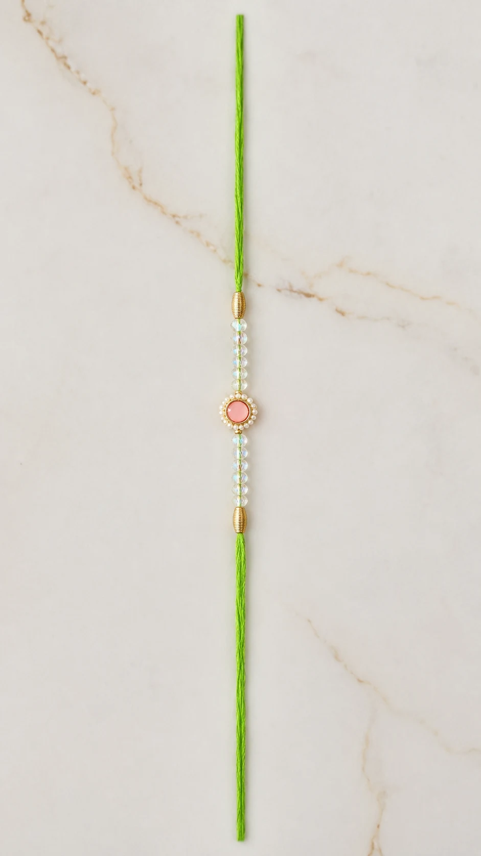 Handmade Pink Stone Designer Rakhi for Brother
