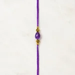 Handmade Purple Crystal Bead Rakhi for Brother