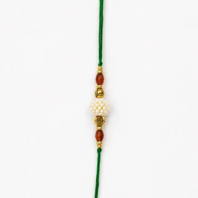Handmade Pearl Bead Rakhi for Brother